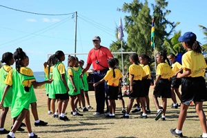 Launch of MCBFA in Petite-Bute and children having their 1st match
